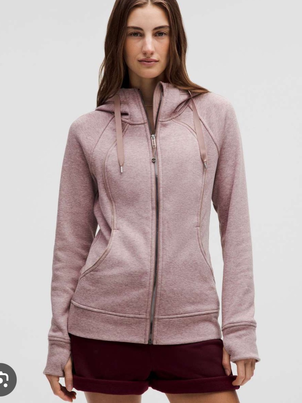 LULULEMON Scuba Full Zip Hoodie Plush in Heathered Twilight Rose